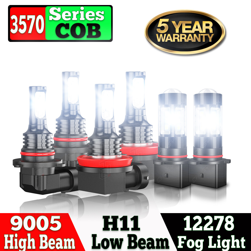 For Chevy Suburban 2015-2020 Combo LED Headlight Bulbs High/Low Beam + Fog Light
