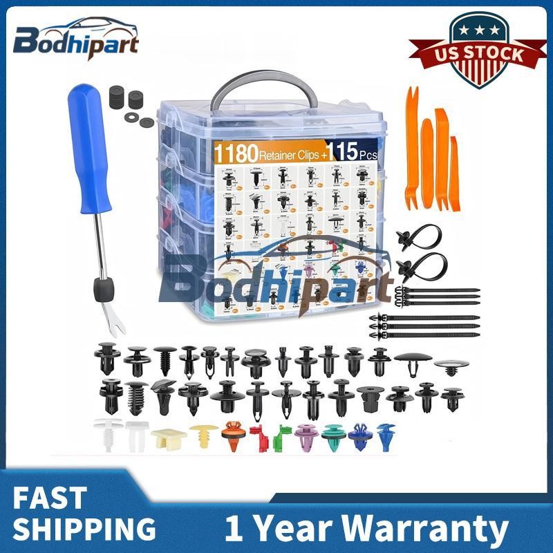 1295PCS Car Retainer Auto Fasteners Body Plastic Trim Clips Pin Rivet Bumper Kit