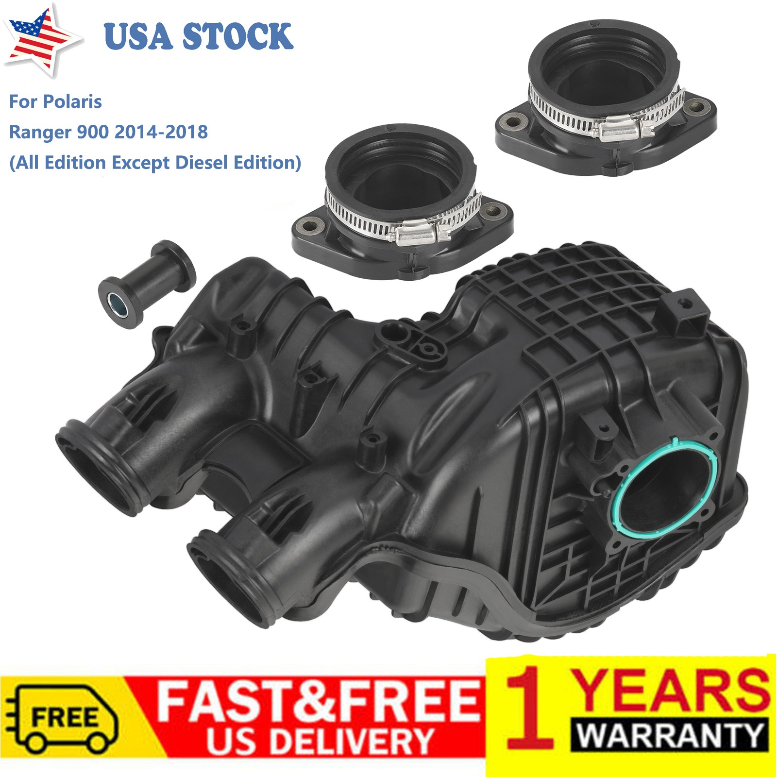Intake Composite Manifold & Intake Boot For Polaris Ranger Crew XP 900 2014-2018