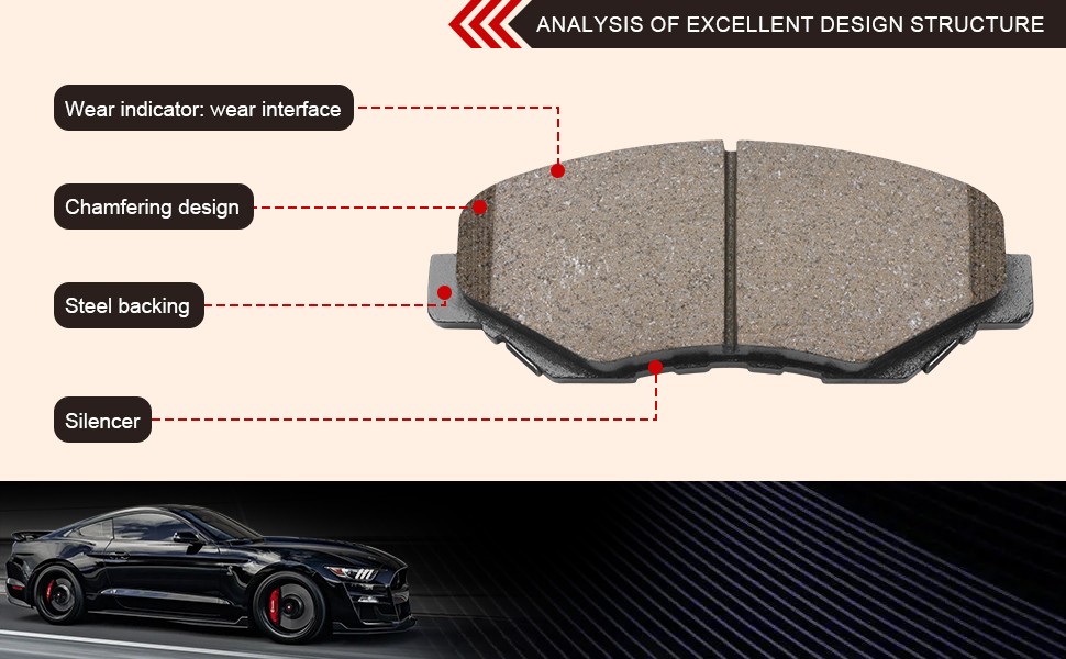 Front Ceramic Brake Pads For Honda Accord 2008 – 2015 LX, LX-P, LX-S, SE