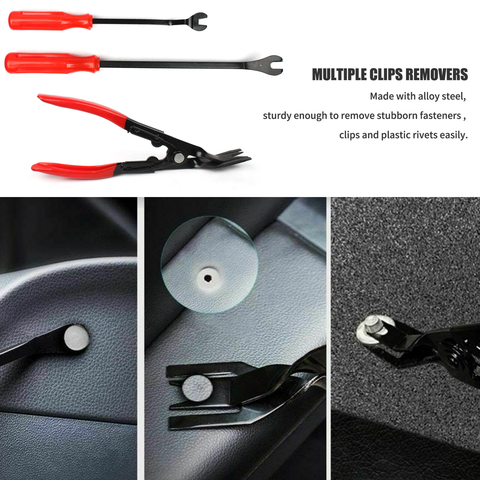 3PCS Auto Trim Clip Remover Tool Removal Pliers Fastener Door Panel Retainer US