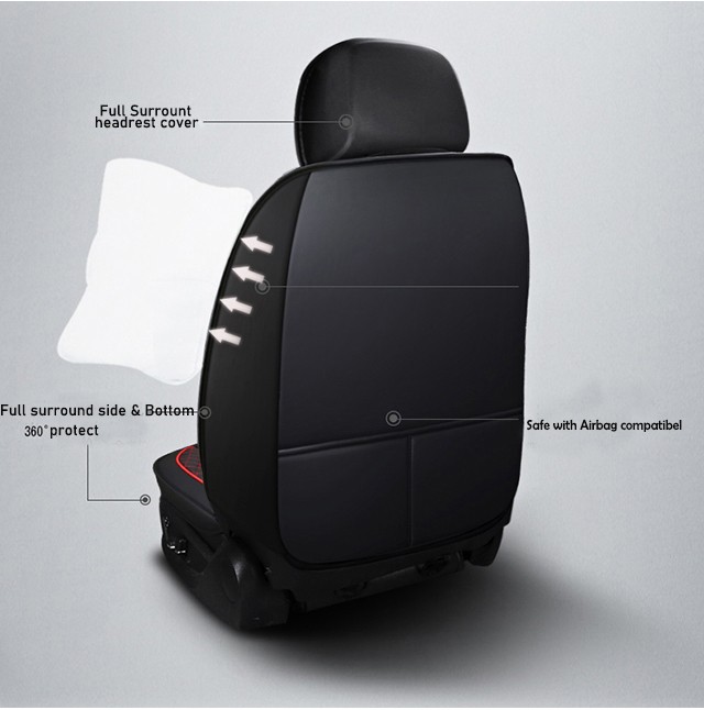 Luxury PU Leather Car Seat Cover 2 Front Seats Full Set For Ford Mustang