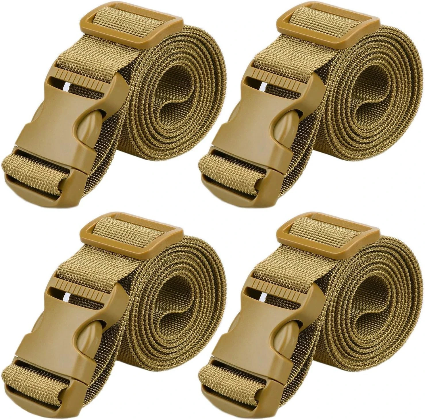 MAGARROW 65″ 1.5″ Utility Straps with Buckle Adjustable, 1.5 in x 5.4 ft, Tan