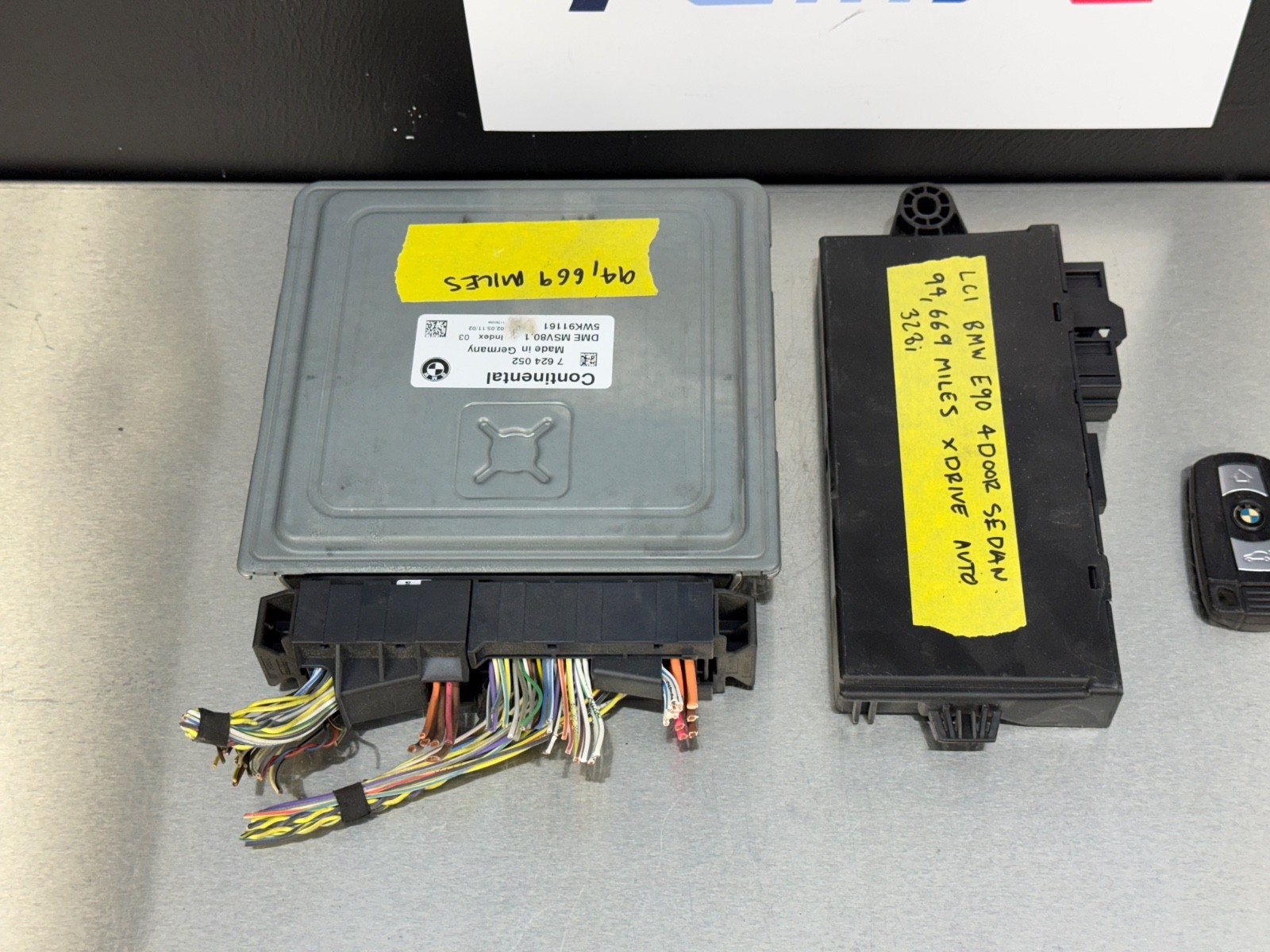 07-13 BMW E90 E92 328i MSV80.1 3.0 DME Cas 3 Engine ECU ECM Ignition Key Set OEM