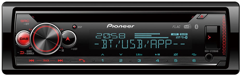 Pioneer DEH-S720DAB 1 DIN DAB Bluetooth Car Radio with Removable Face