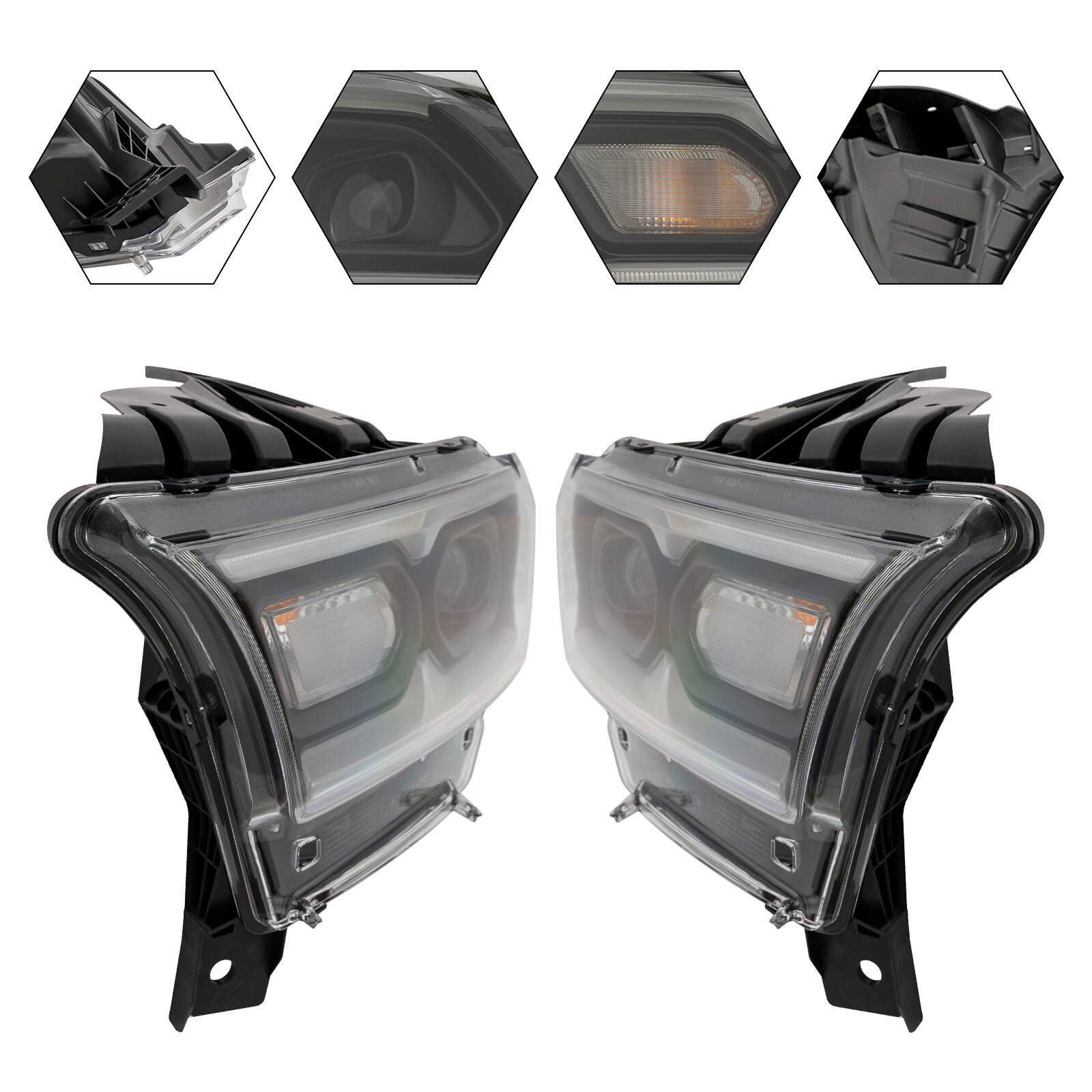 Pair LED Headlights For Dodge Durango 2021 2022 2023 Left & Right Side Headlamps