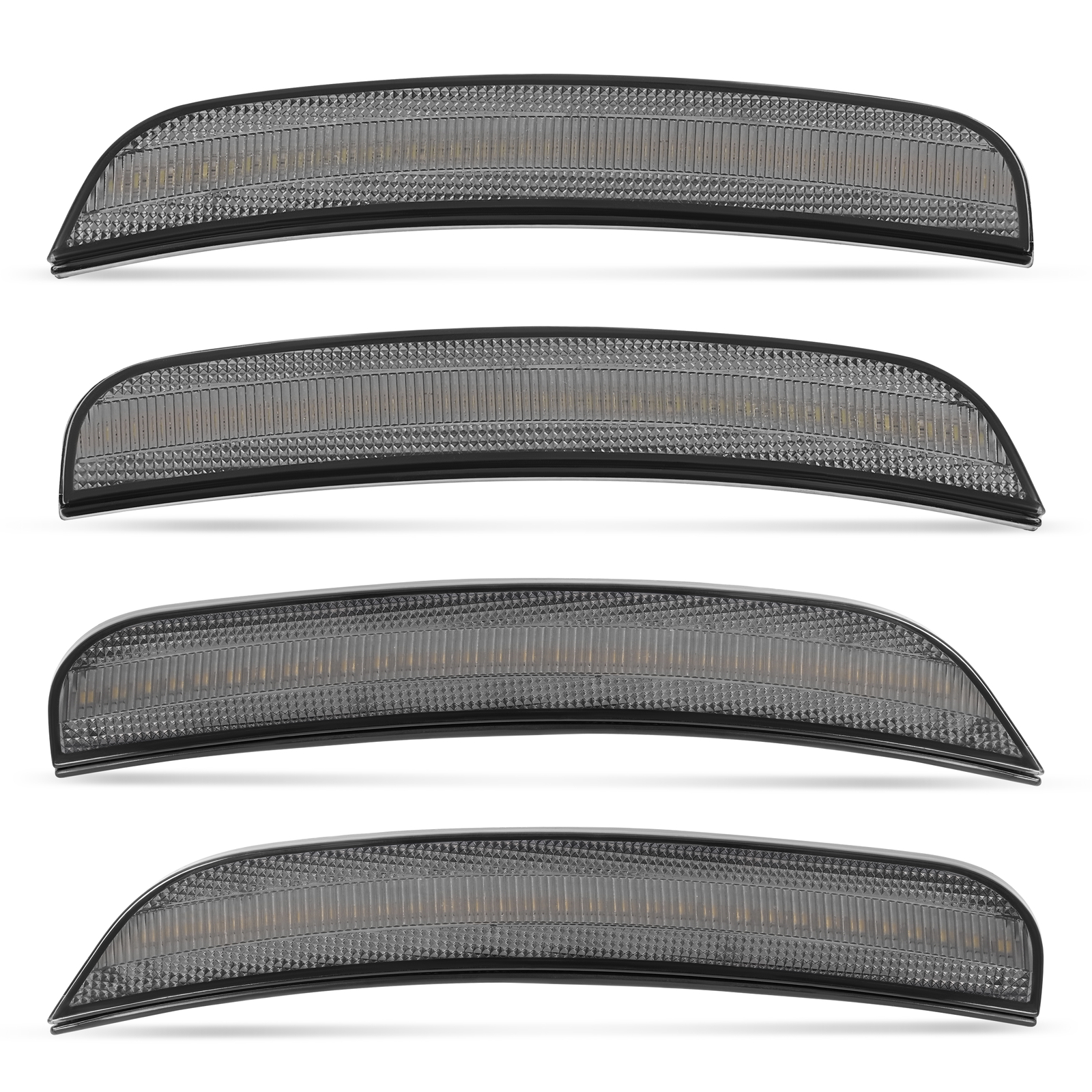 4PC For Chrysler 300 2015-2023 Front Rear LED Bumper Side Marker Light Smoked