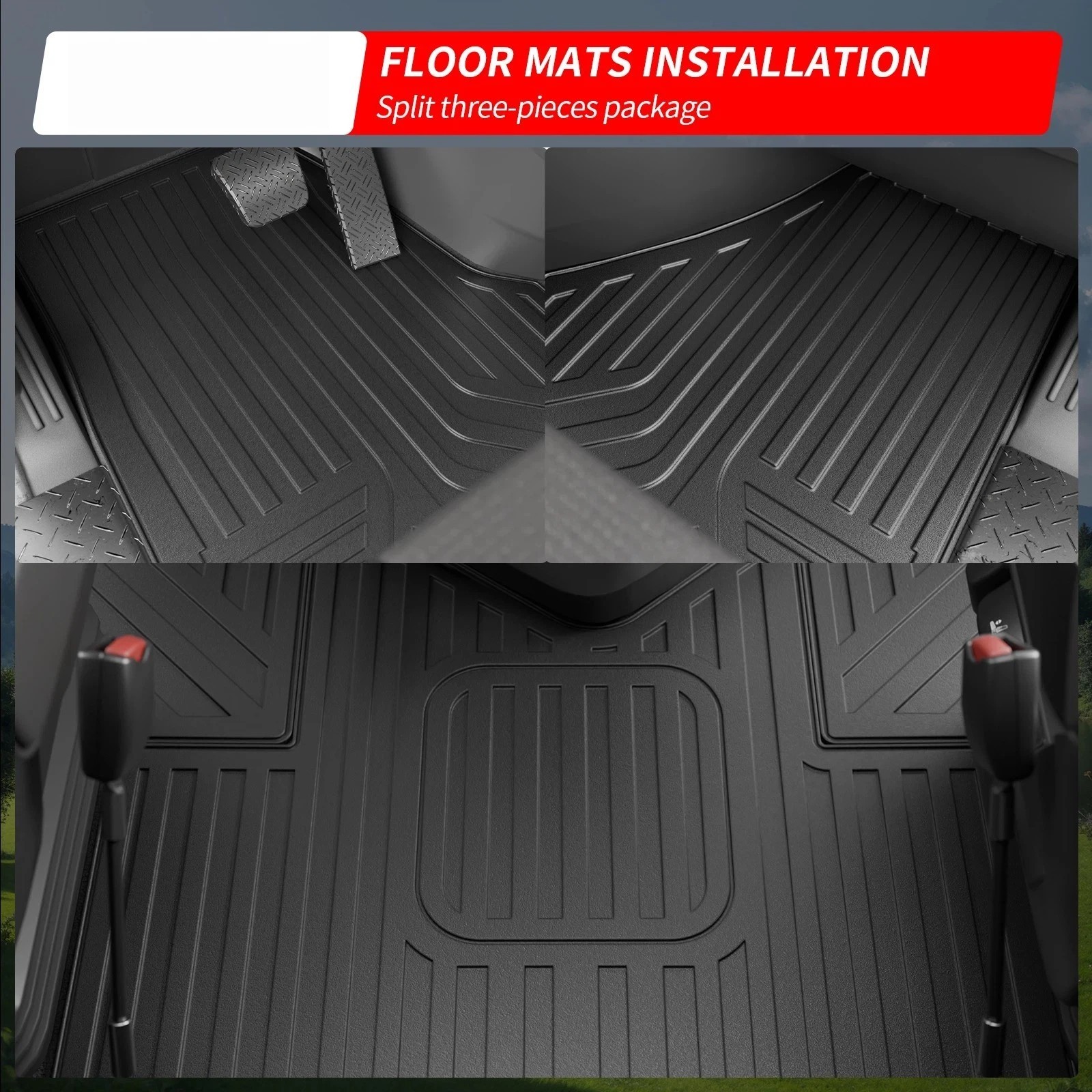 Floor Mats TPE Fit Freightliner Cascadia 2018-2026 All Weather Truck Accessories