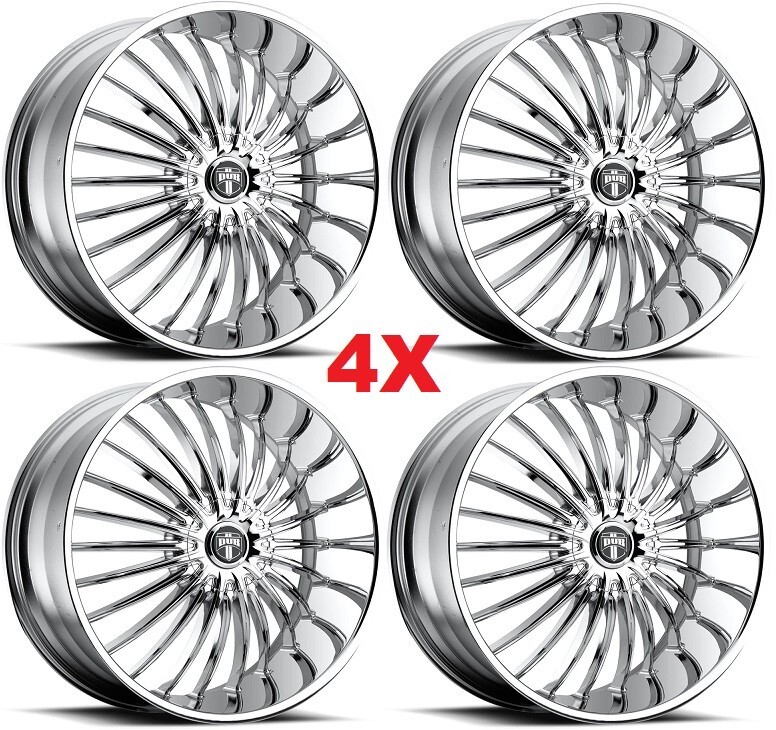 26 CHROME DUB WHEELS RIMS SUAVE MULTI SPOKE DEEP LIP DISH
