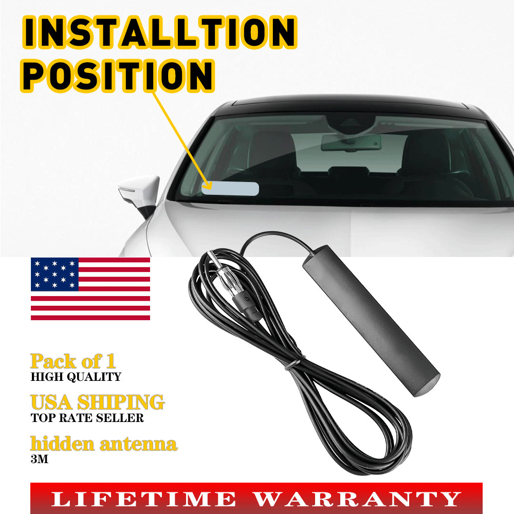 UNIVERSAL CAR HIDDEN AMPLIFIED ANTENNA KIT ELECTRONIC STEREO AM/FM RADIO 12V