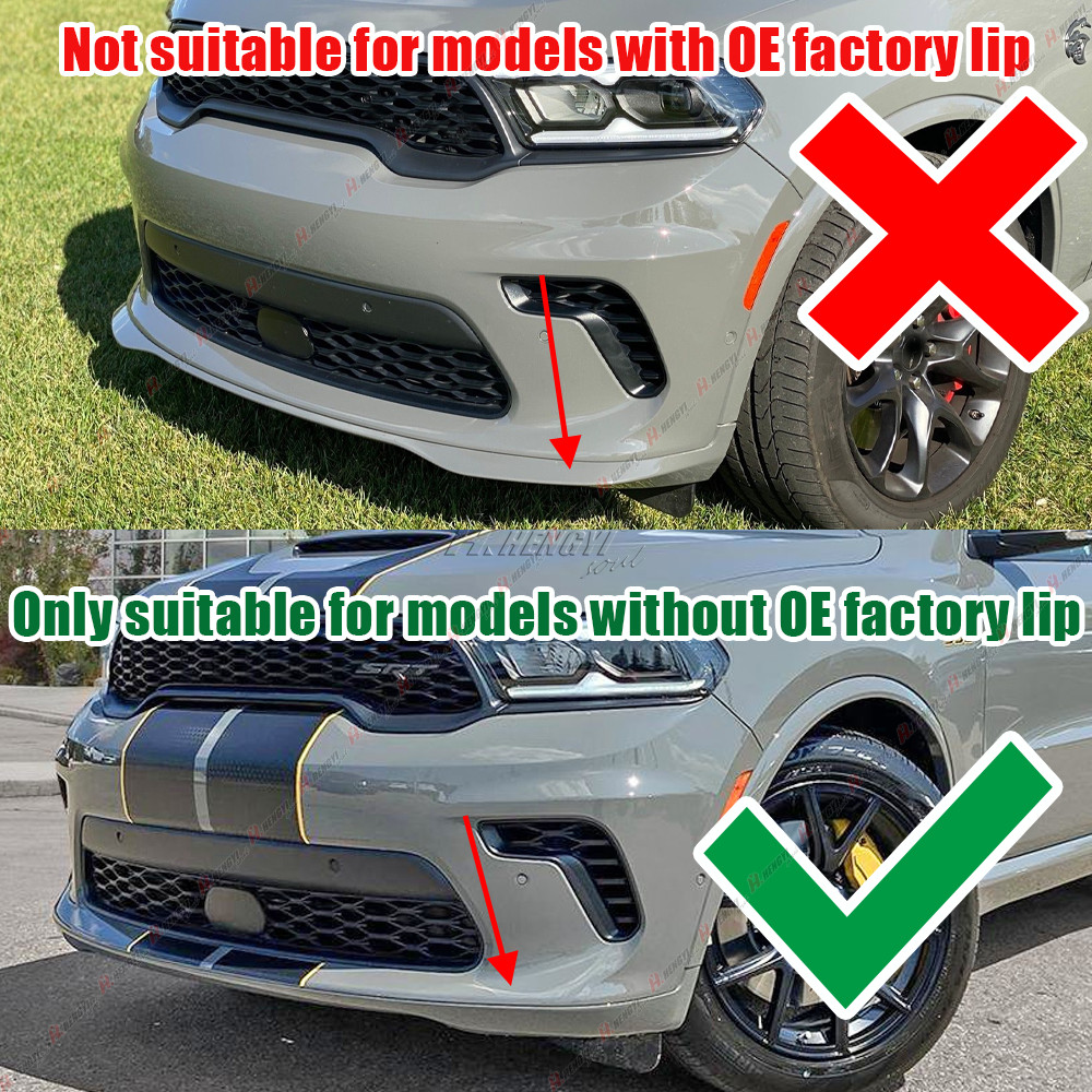 For Dodge Durango 21-2026 SXT/RT/GT/SRT OE Style Gloss Black Front Lip Splitter