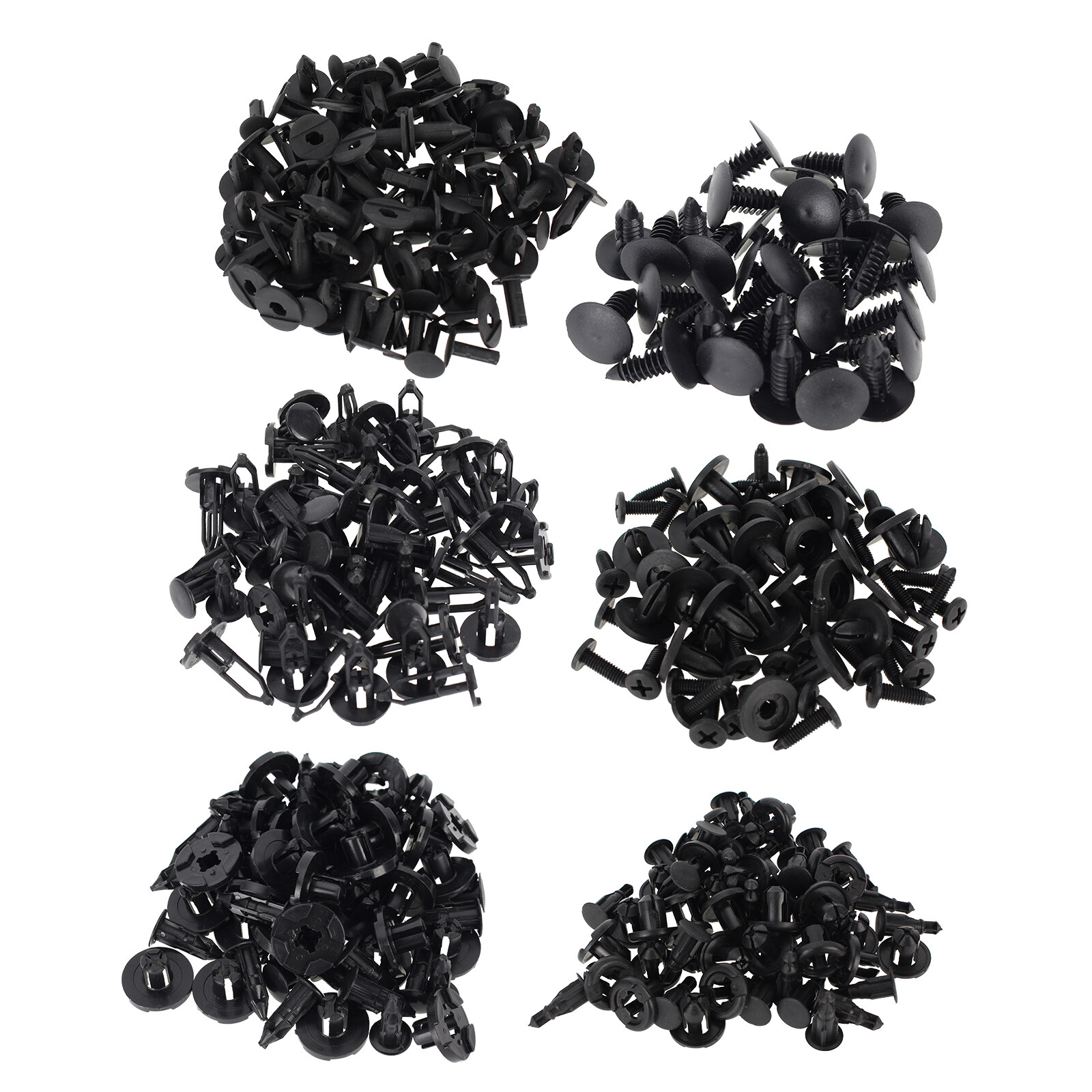 200 Pcs Push Bumper Fastener Rivet Clips with 6 Size Auto Body Retainer Clips GR