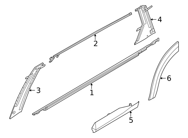 Genuine Nissan Door Molding 82877-6TA5A