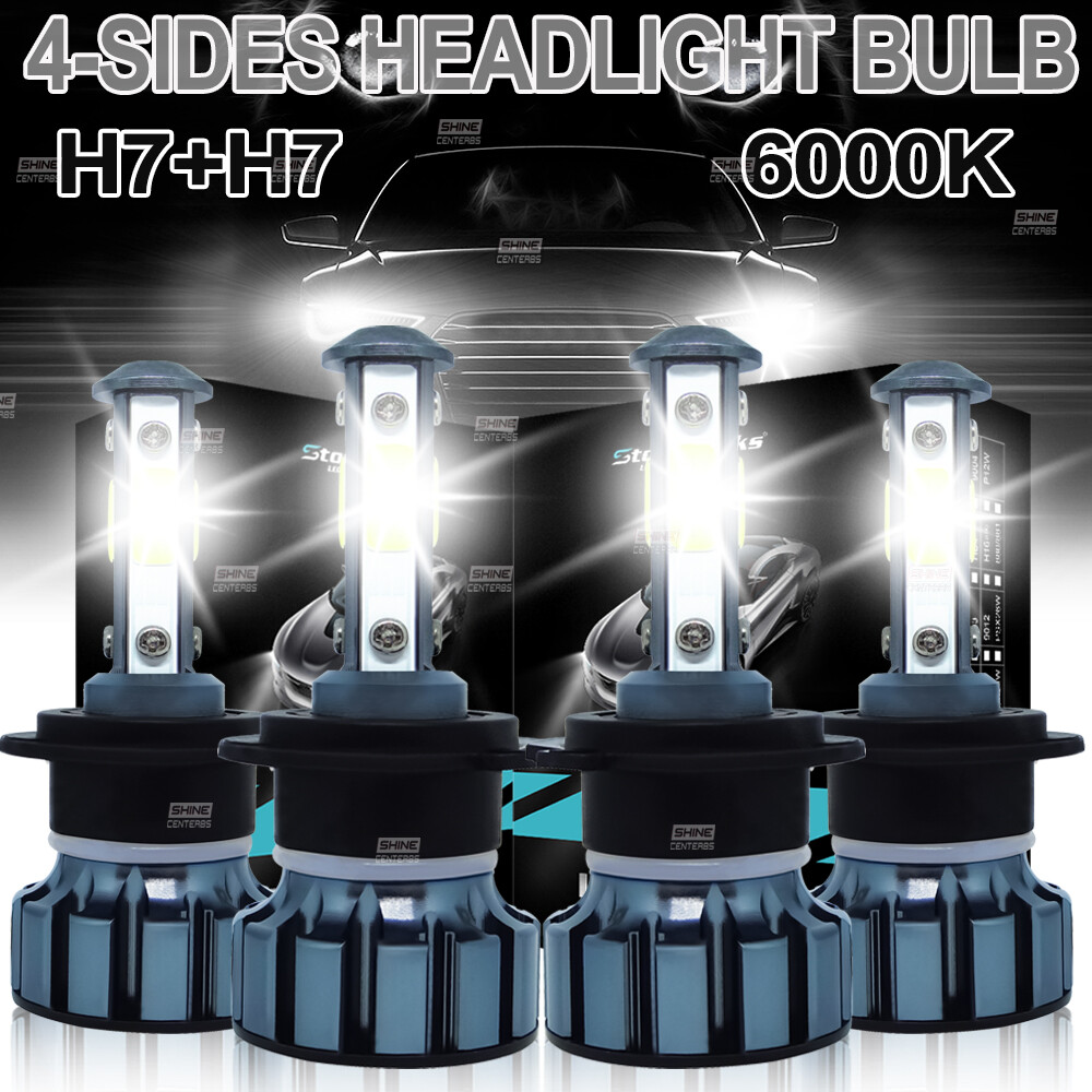 For VW Jetta Passat Golf H7+H7 LED Headlight Bulb Kit High Low Beam 600W 60000LM