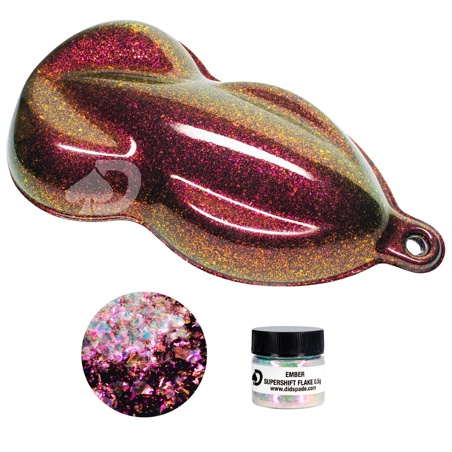 0.5g Ember SuperShift Flake® Chameleon Pigment ColorShift Red Orange Gold Lime