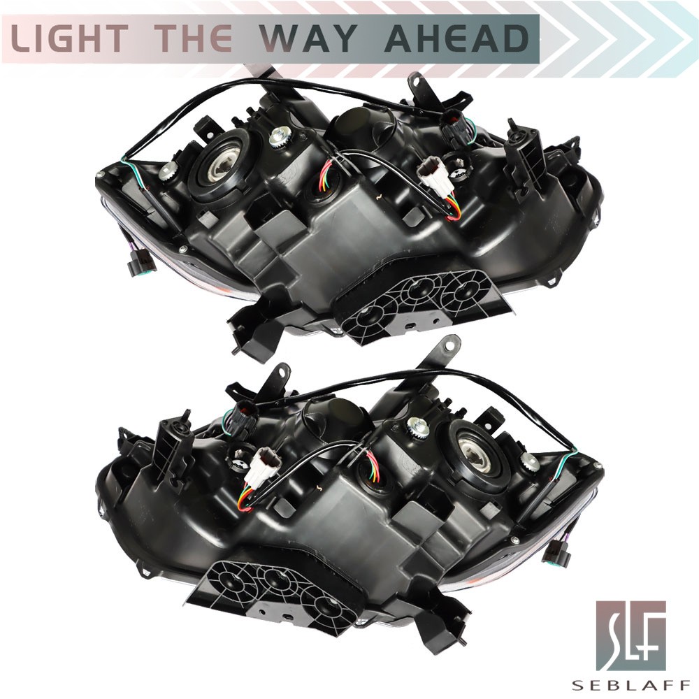 For Nissan Rogue 2014-2016 Halogen Headlamp Headlights w/LED DRL Pair Left+Right