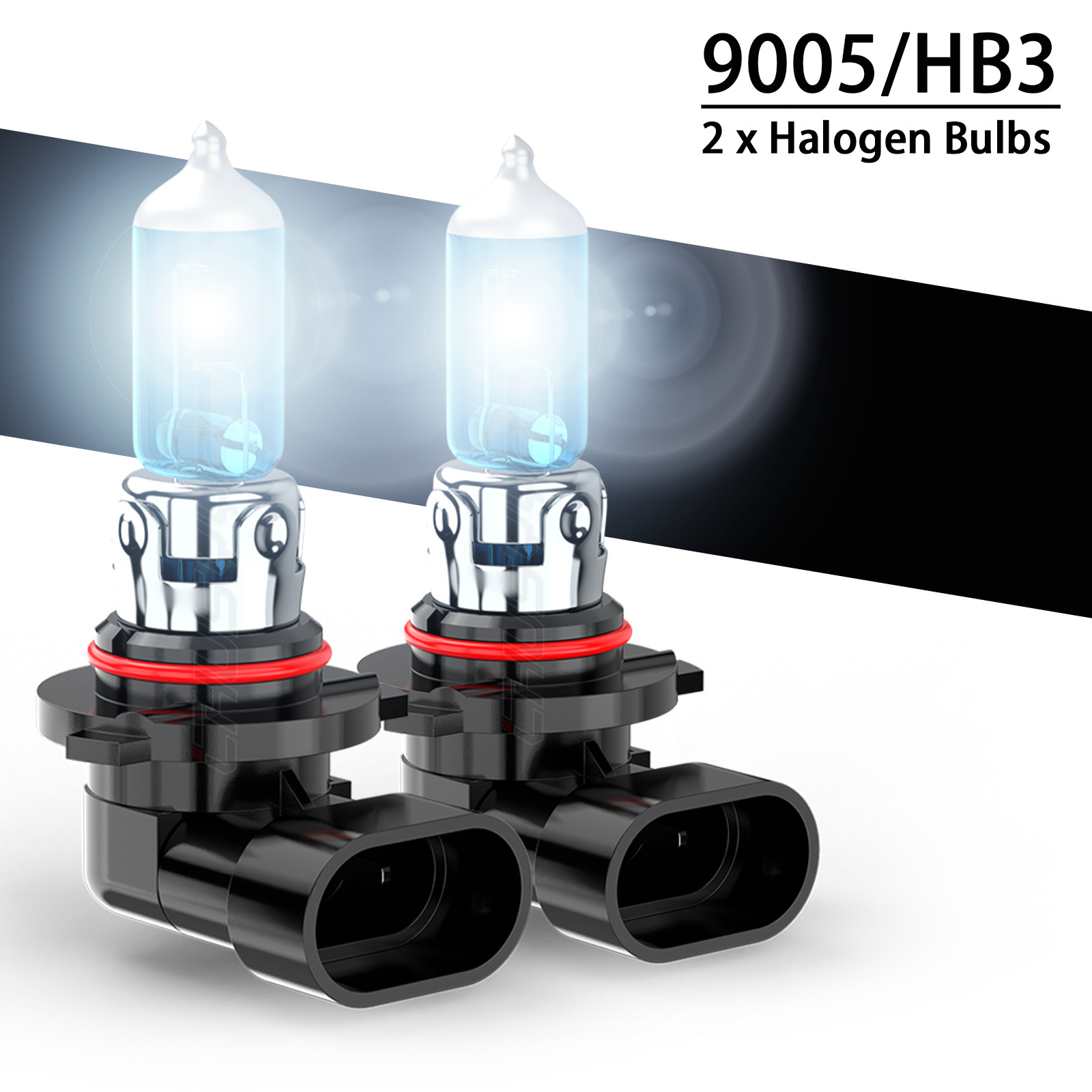 9005 HB3 Combo 2 Halogen Headlight High Low Beam Bulbs 5000K Warm White USA