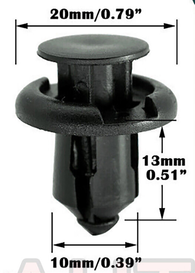 10 Pcs OE Style 91503-SZ3-003 Black Bumper Push-Type Retainer Clip A For Honda