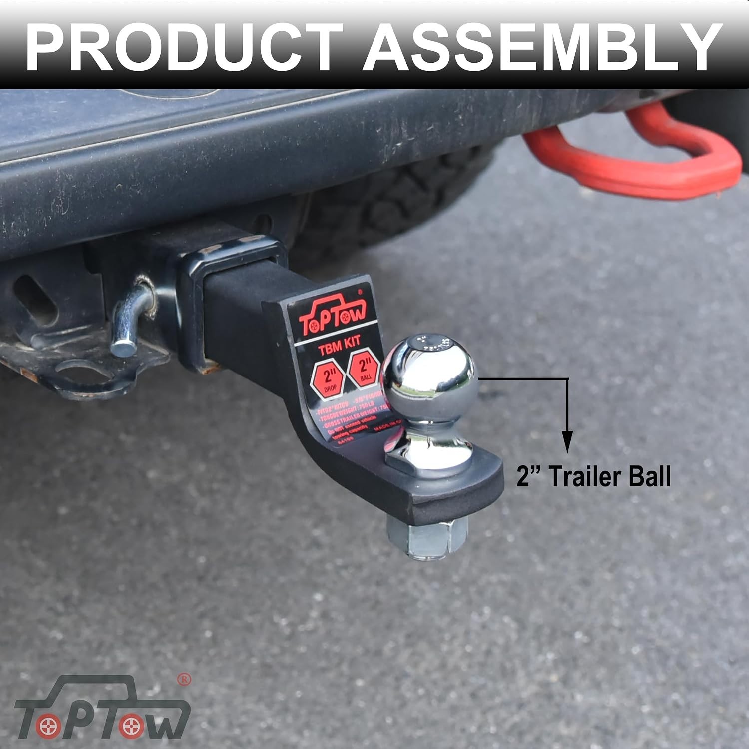 2″ Drop Trailer Hitch Ball Mount Kit with 2″ Trailer Ball and 5/8″ Hitch Pin,…