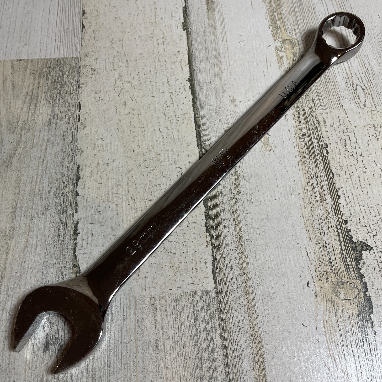 U.S. ARMY SURPLUS – KD 29MM COMBINATION WRENCH 12pt 63529 MADE IN USA Polished
