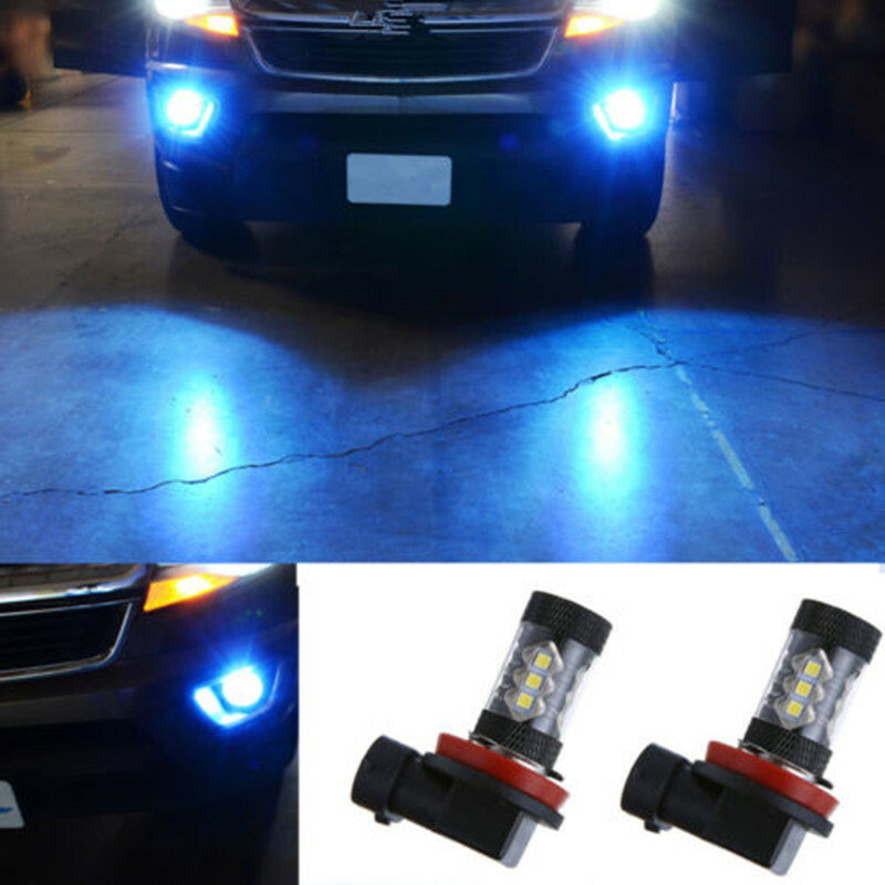 80W High Power HID H11 H8 LED Replacement Bulbs 8000K Light-Blue For Fog Lights