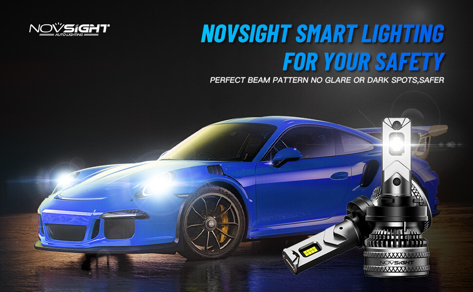 NOVSIGHT Pair H11 LED Headlight Bulbs High Low Beam 6500K 45000LM 200W White