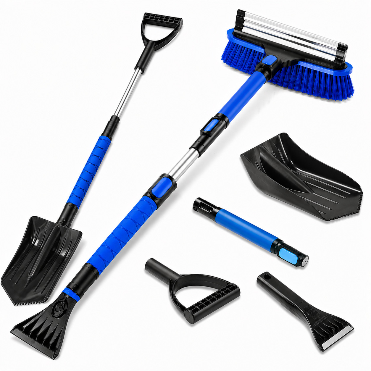 4 in 1 Extendable Snow Brush Ice Scraper Car Windshield Snow Remover Kit