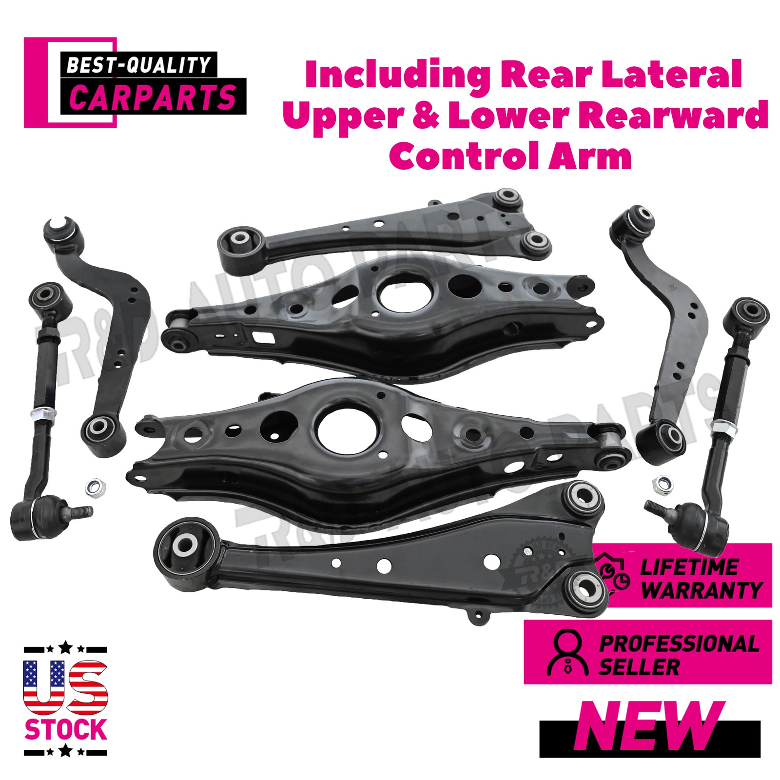 Fits For 2006-2018 Toyota RAV4 Rear Lateral &Upper & Lower Rearward Control Arm