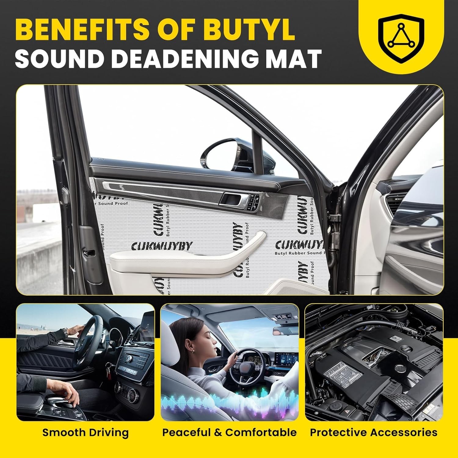KILMAT 80 mil 36 sqft Car Sound Deadening Mat Butyl Automotive Sound Deadener Au