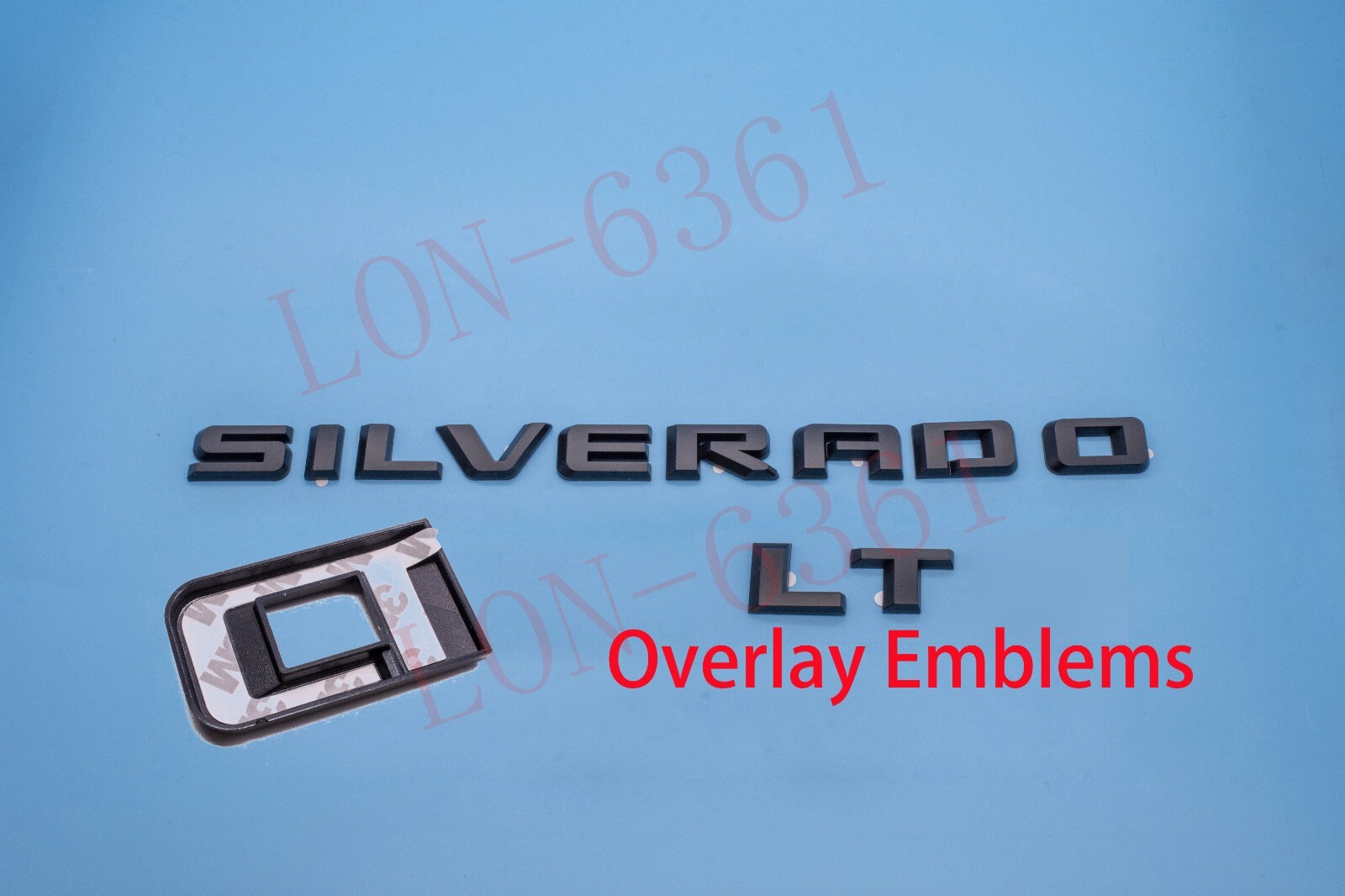 Matte Black Overlay Emblem Fit 2019-2024 Chevrolet Silverado 1500 LT