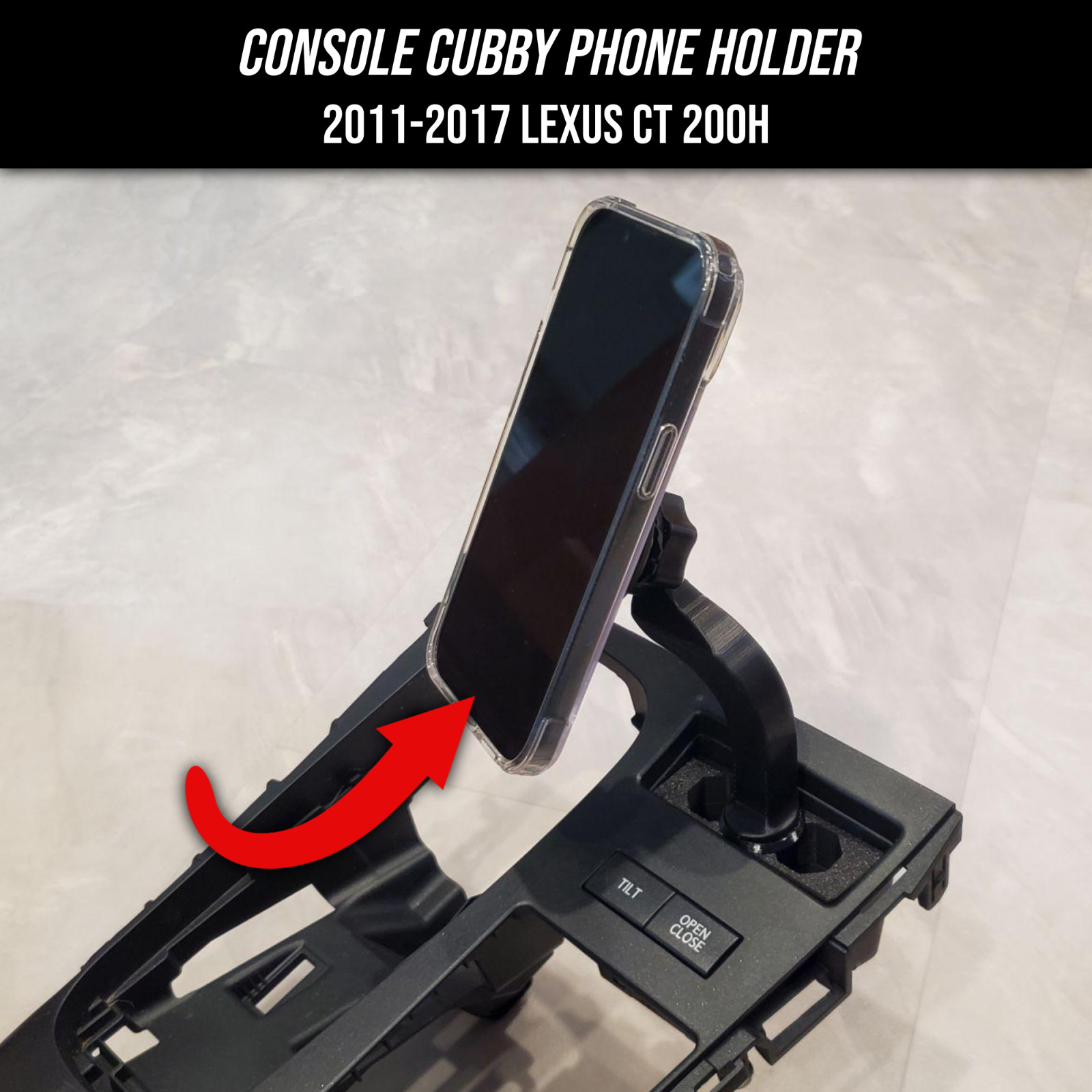 Console Cubby Phone Holder for 2011-2017 Lexus CT 200h