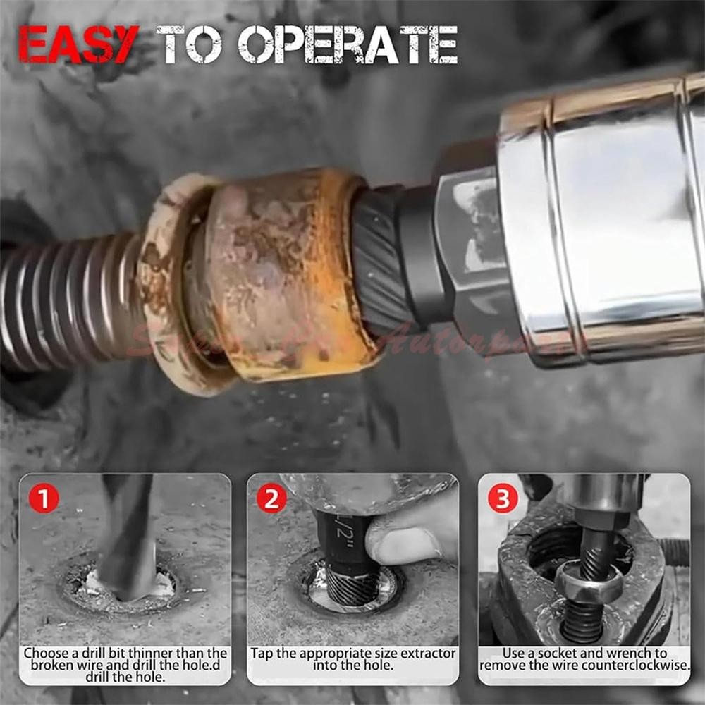 25 Pcs Multi-Spline Screw Extractor Set Hex Head Bit Socket Wrench Bolt Remover