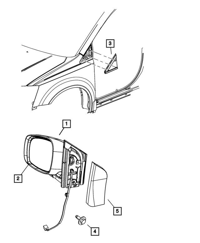 Genuine Mopar Outside Rear-View Mirror Right 1TL401W1AE