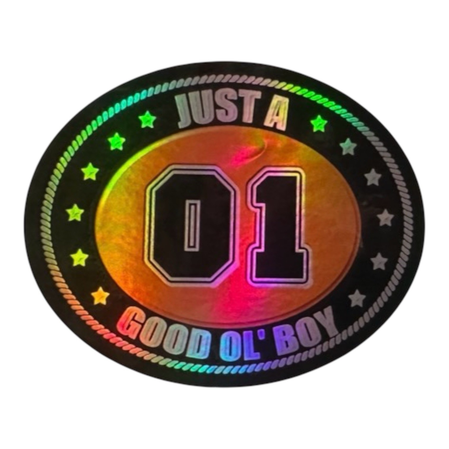 HOLOGRAPHIC 3.15” The Dukes Hazzard General Lee 01 Good Ol Boy Sticker Decal