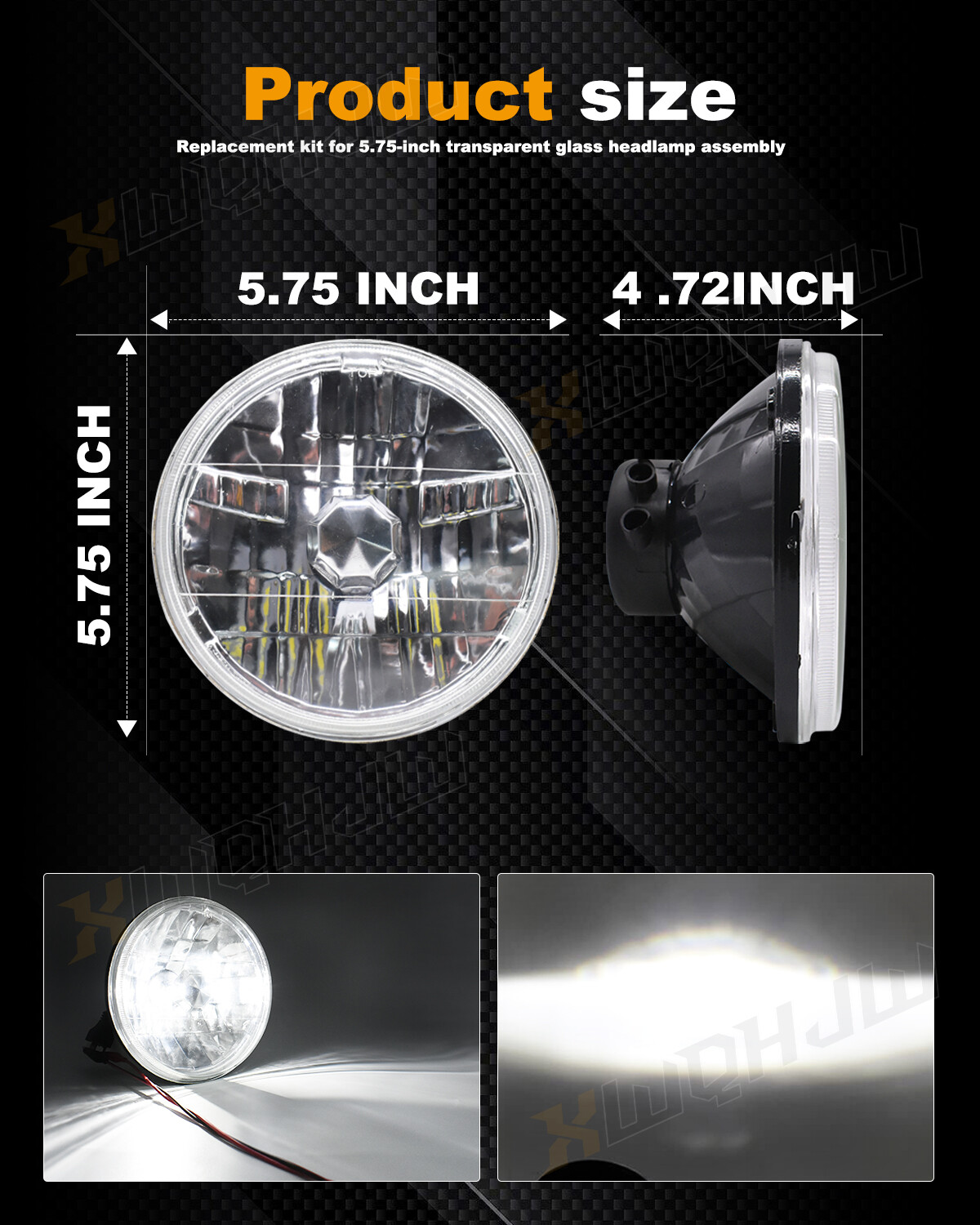 7″inch Led Round Headlight DOT HI-LOW For Chevy Chevelle SS 1971 1972 1973