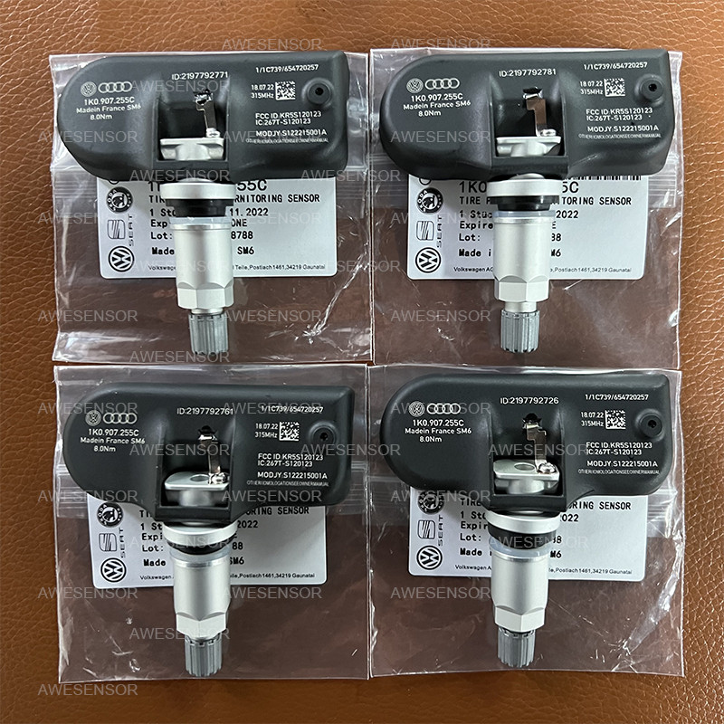 4PCS Genuine OEM TPMS Tire Pressure Monitoring Sensor 1K0907253D for AUDI VW NEW
