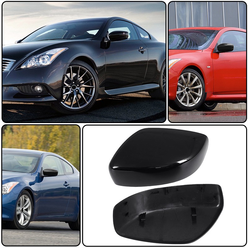 For Infiniti G25 G37 2009-2013 Side Door Wing Mirror Cover Caps Gloss Black US