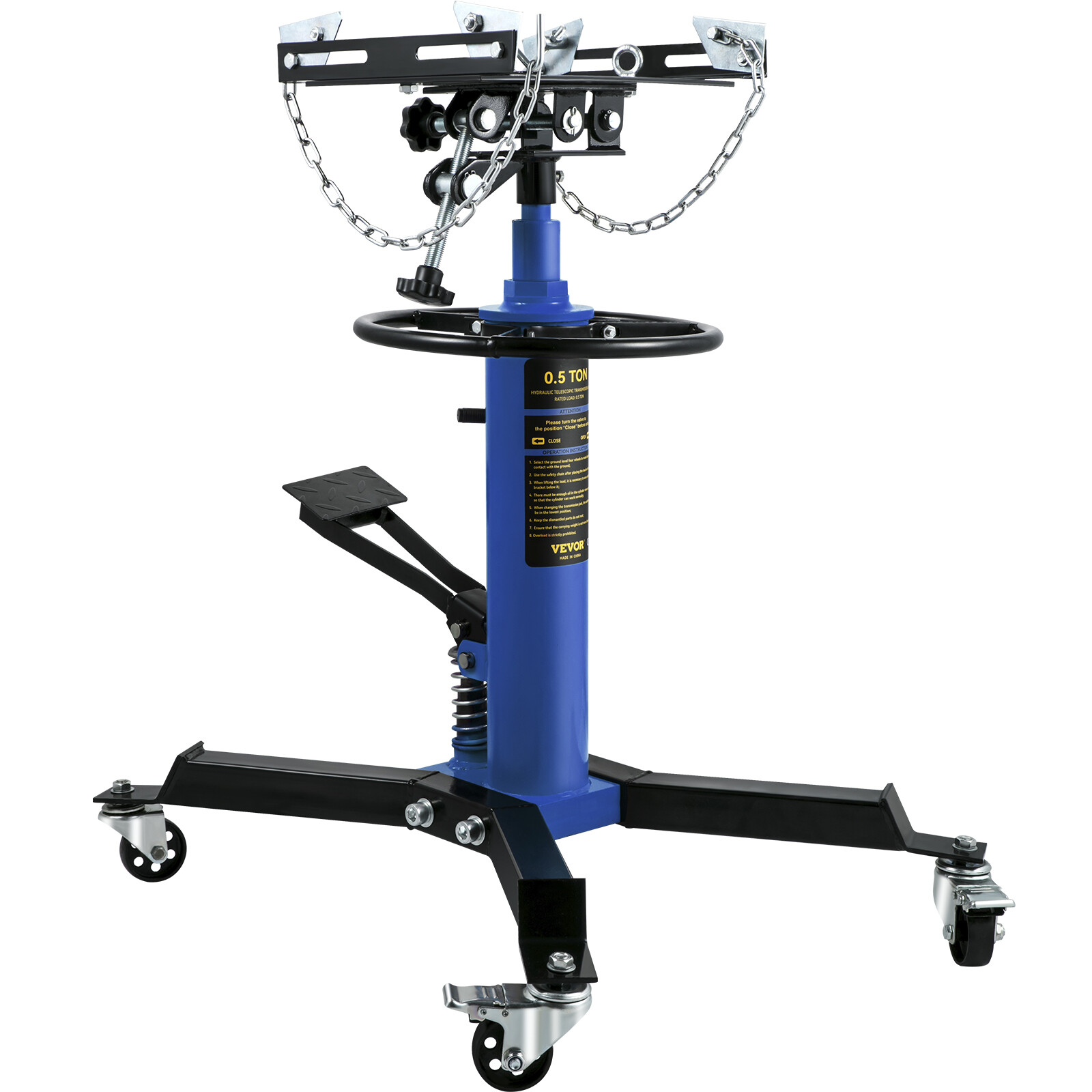 VEVOR 1100 LBS 2 Stage Hydraulic Transmission Jack w/360°Swivel Wheel Lift Hoist