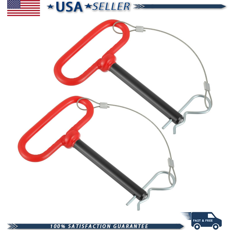 Clevis Pin Hitch Rubber-Coated Handle, Trailer Gate Pin Safety Clip Anti-Loss