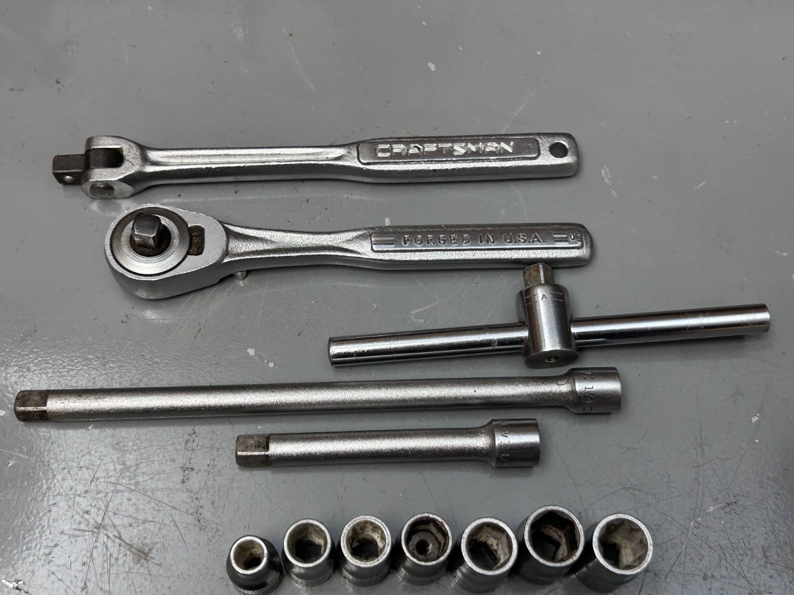 Vintage Early =V= Craftsman 1/4″ Drive SAE Incomplete Socket Set No Part# USA