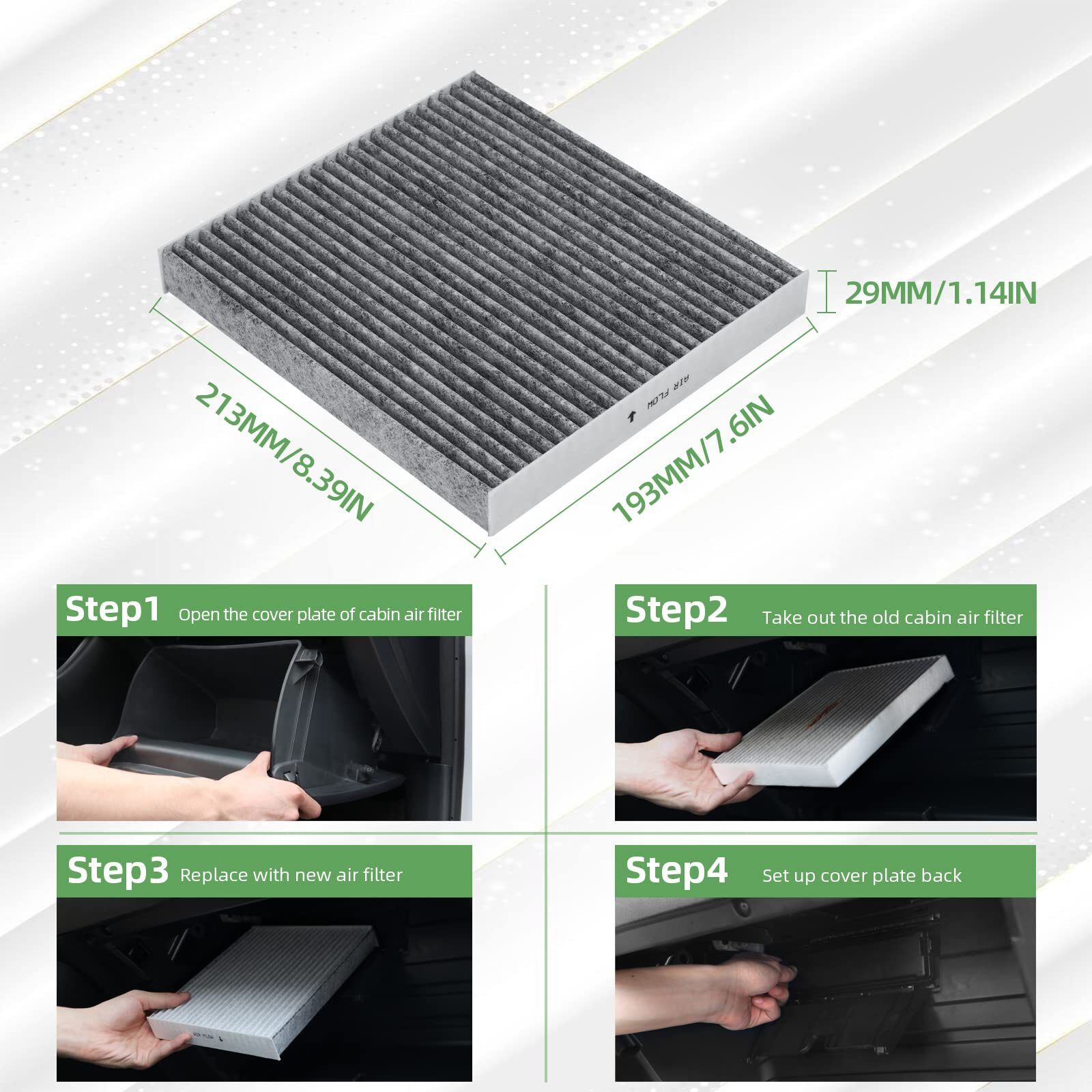 3pcs CF10285 Cabin Air Filter For TOYOTA LEXUS CHARCOAL CARBON Fast shipping