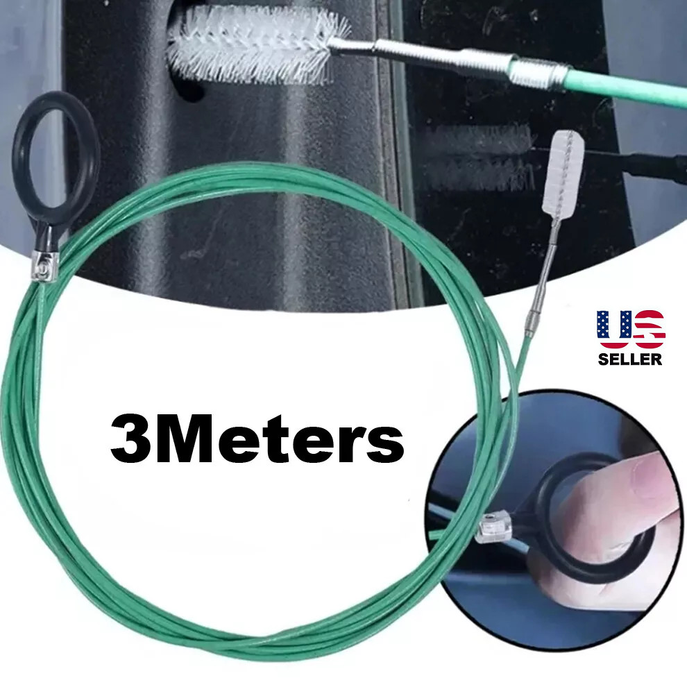 3 Meter Flexible Car Drain Dredge Sunroof Cleaning Scrub Brush Tool Accessories