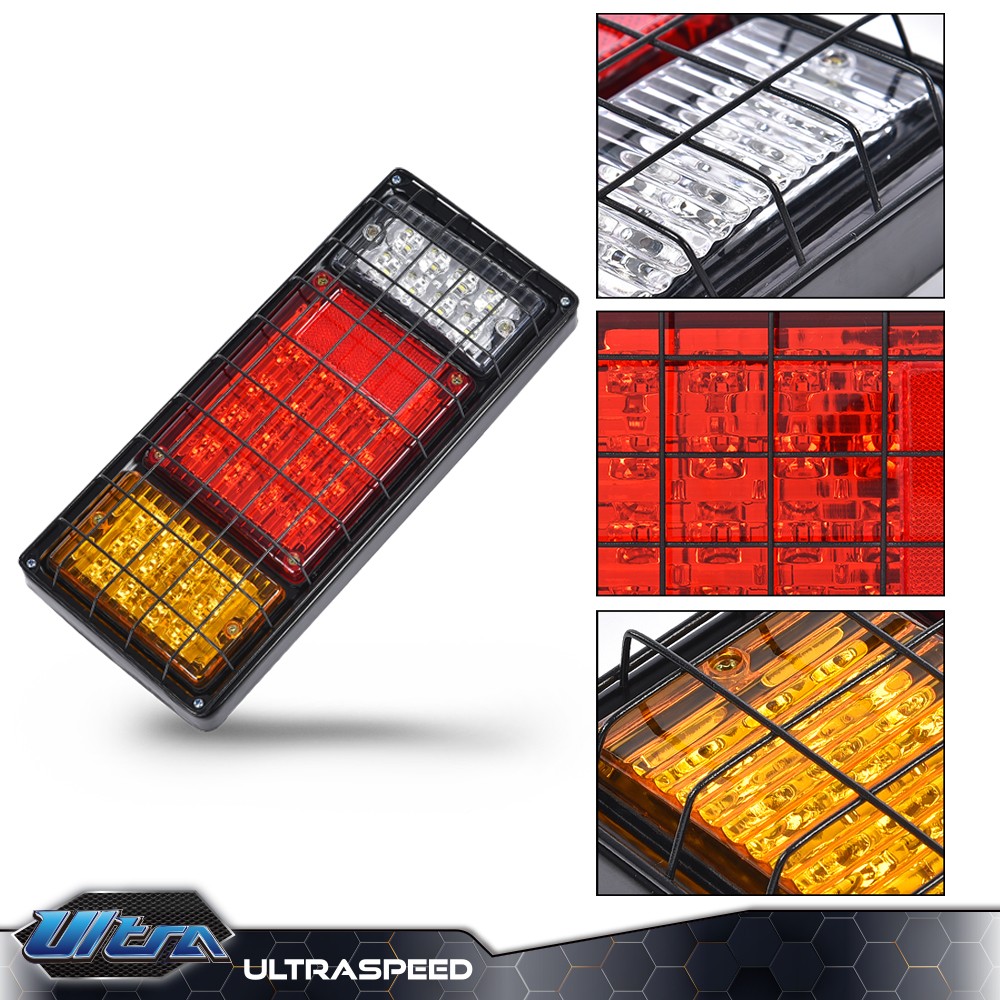 Pair Trailer Tail Light Kit 40 LED Running Brake Turn Signals Reverse lights
