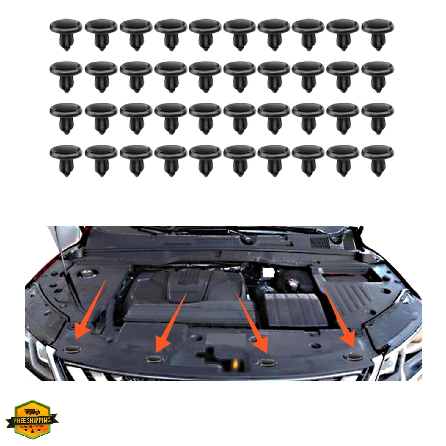 40PCS Car Retainer Clips Plastic Fasteners, Fender Body Retainer Clips, Bumpe…