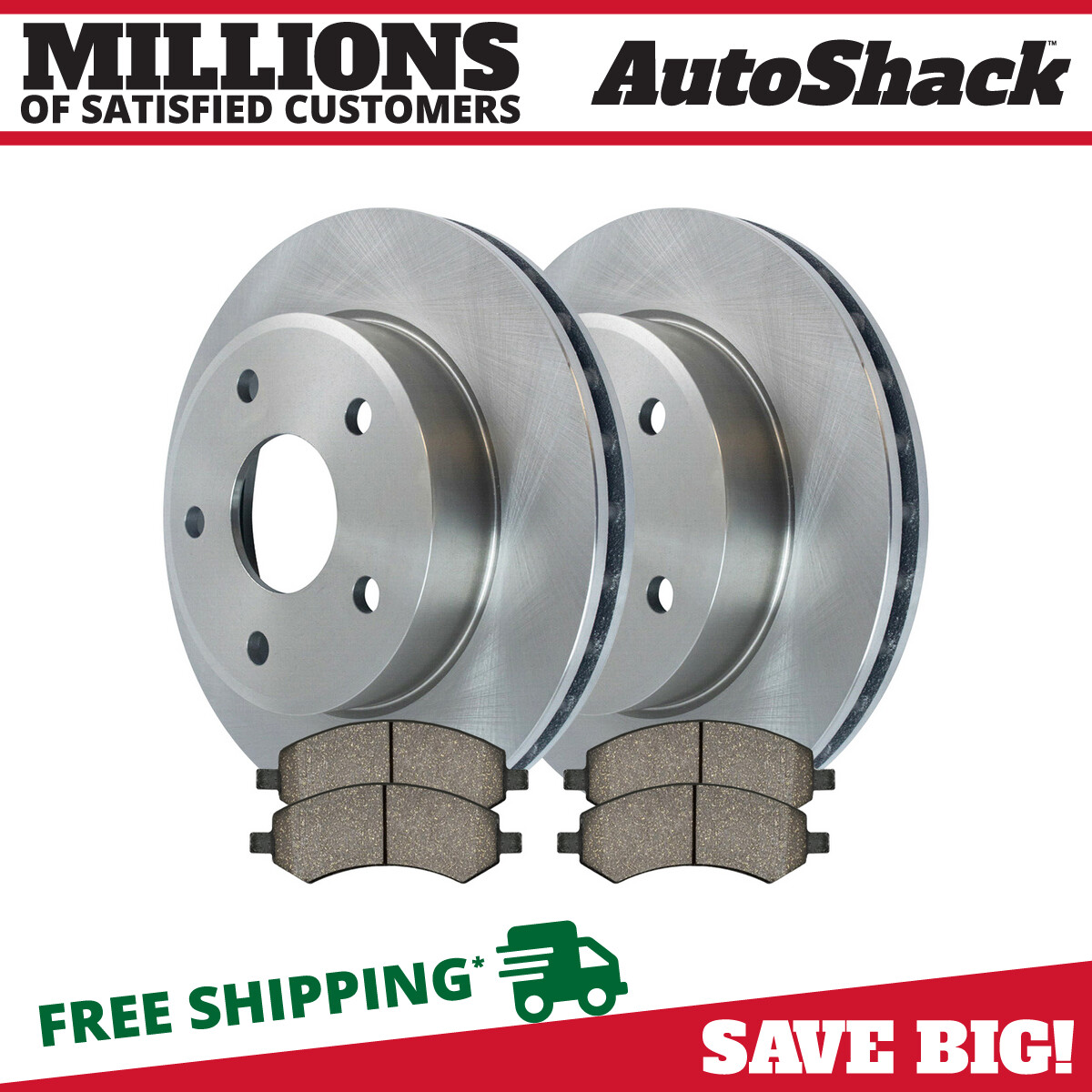 Front Brake Rotors & Pads for 2005-2011 Ram Dakota 2006-2009 Mitsubishi Raider
