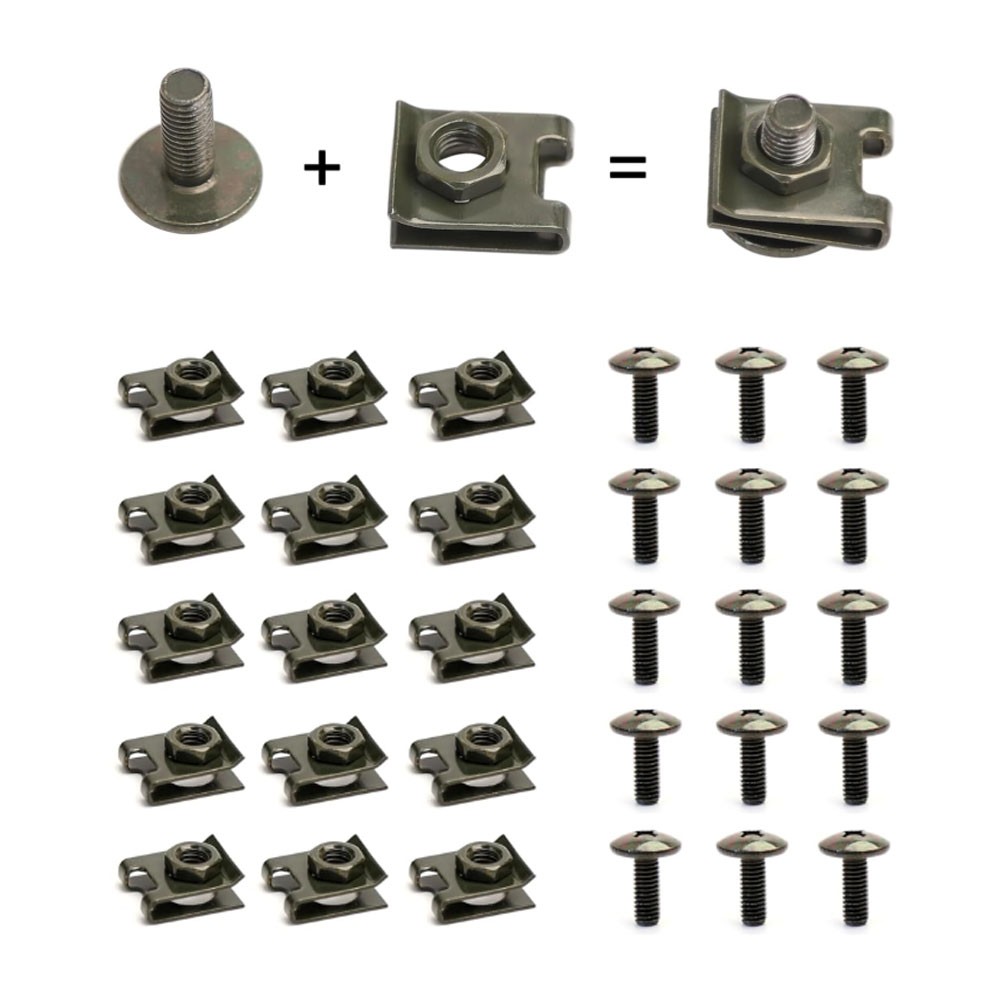 U-Shaped Nut Clip Set Self-Tapping Screw Car Mudguard Bumper Fender Engine Cover