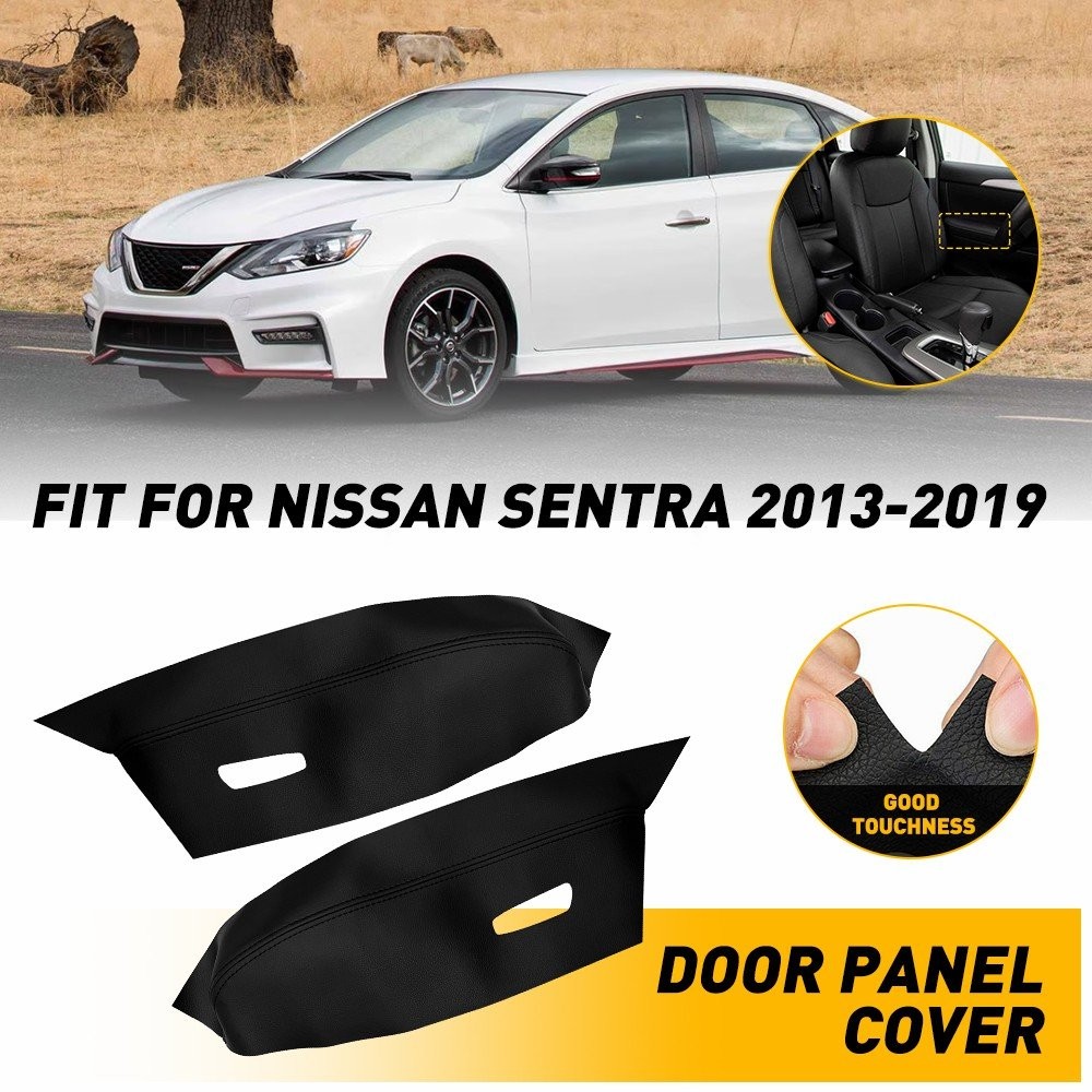 Front+Left+Right Black Armrest Door Covers Panel For 2013-18 Nissan 2019 Sentra