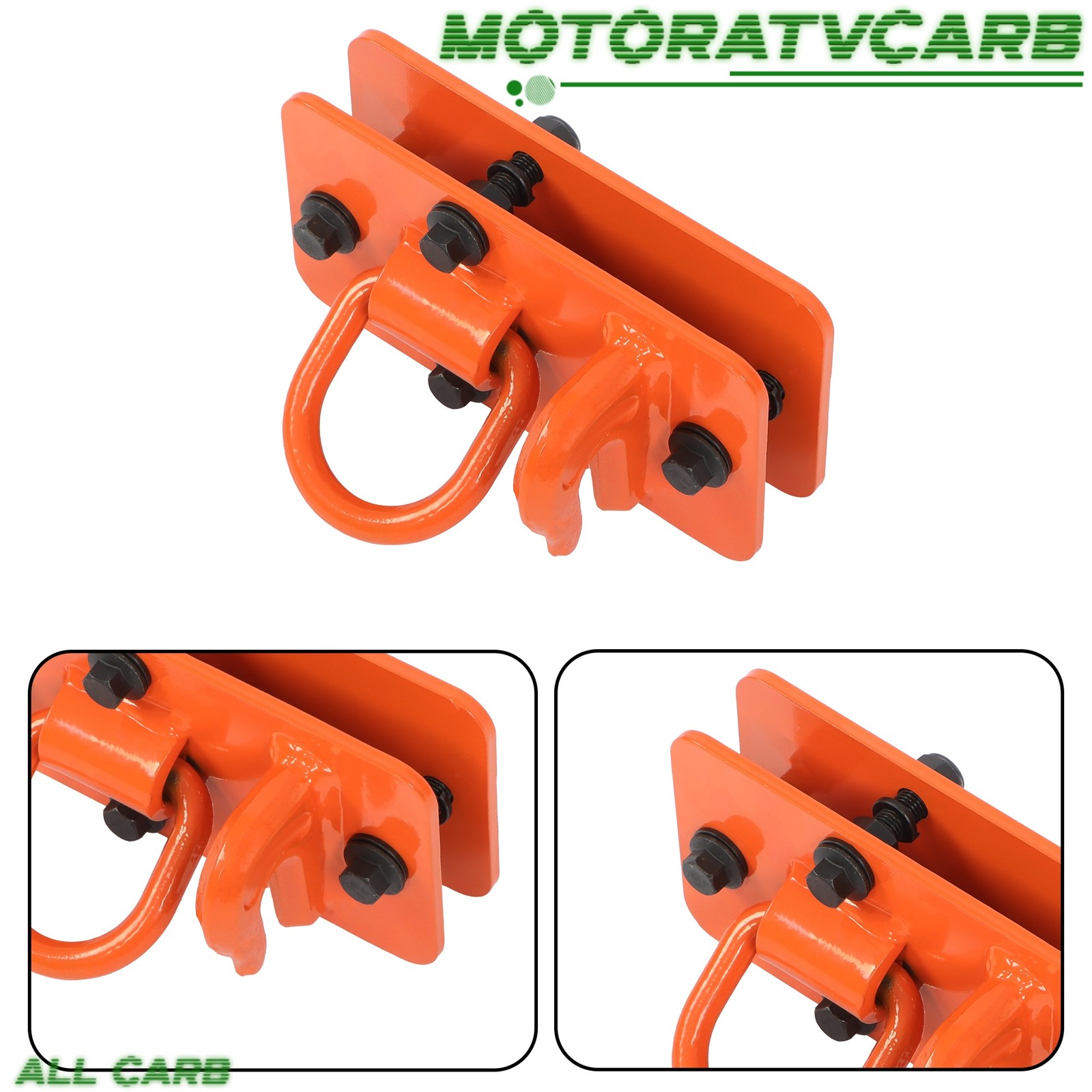 ALL-CARB Hooks with Tie Down Ring Grade 70 Forged Steel Bolt on Grab Hook 2 Pcs