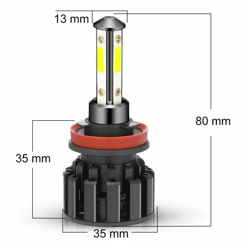 20PCS H11 6000K LED Headlight High Low Beam Bulb 120W 20000LM White DICN 4 Sides