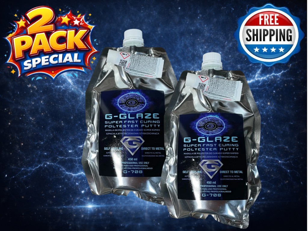 GENESIS REFINISH G-708 G-GLAZE SUPER FAST CURING POLYESTER PUTTY 450ML (2/PACK)